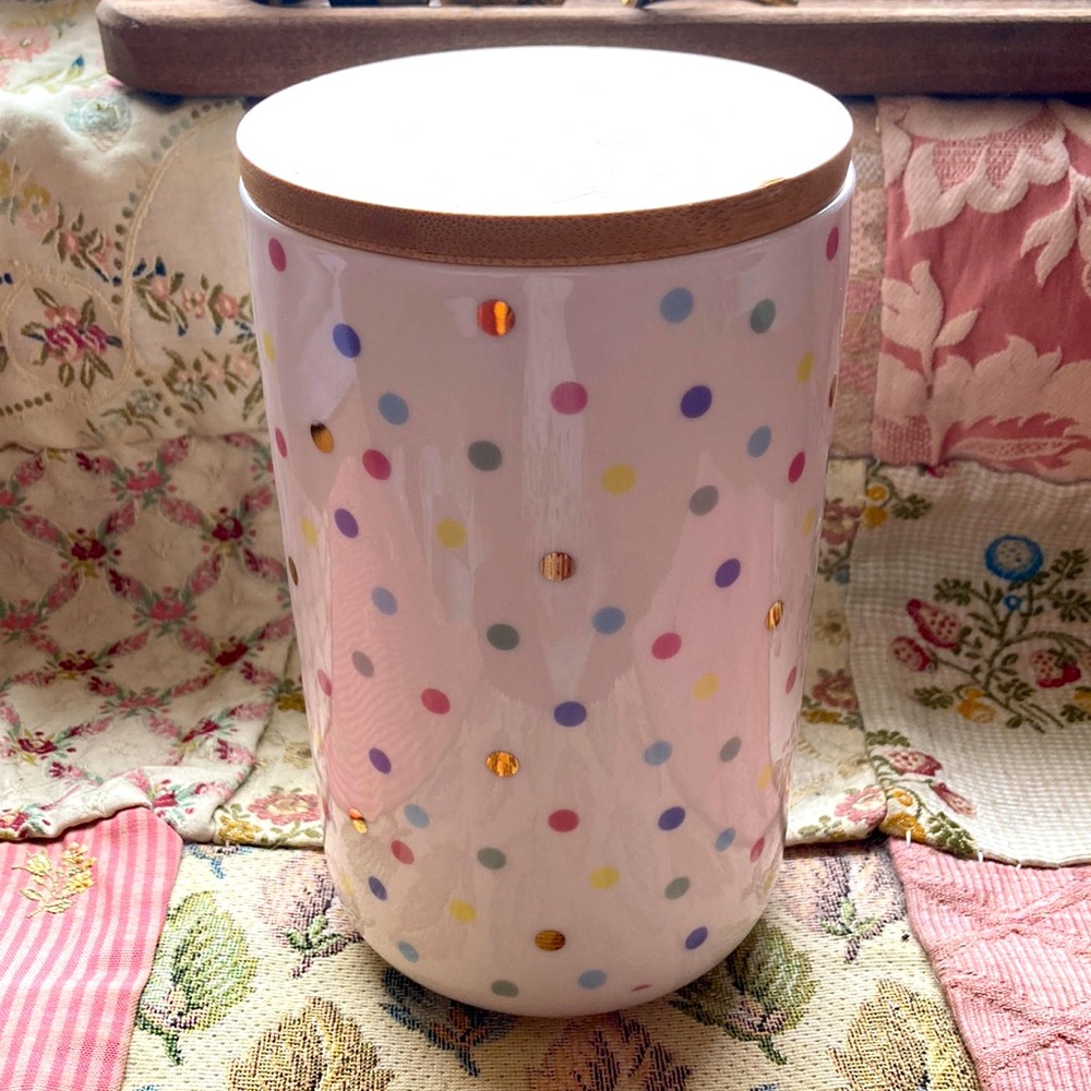 Stanford Hill Polka Dot Ceramic Container